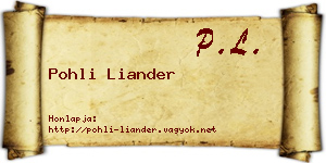 Pohli Liander névjegykártya